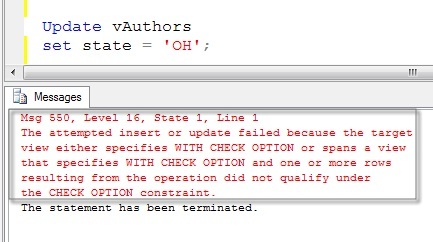 error with check option